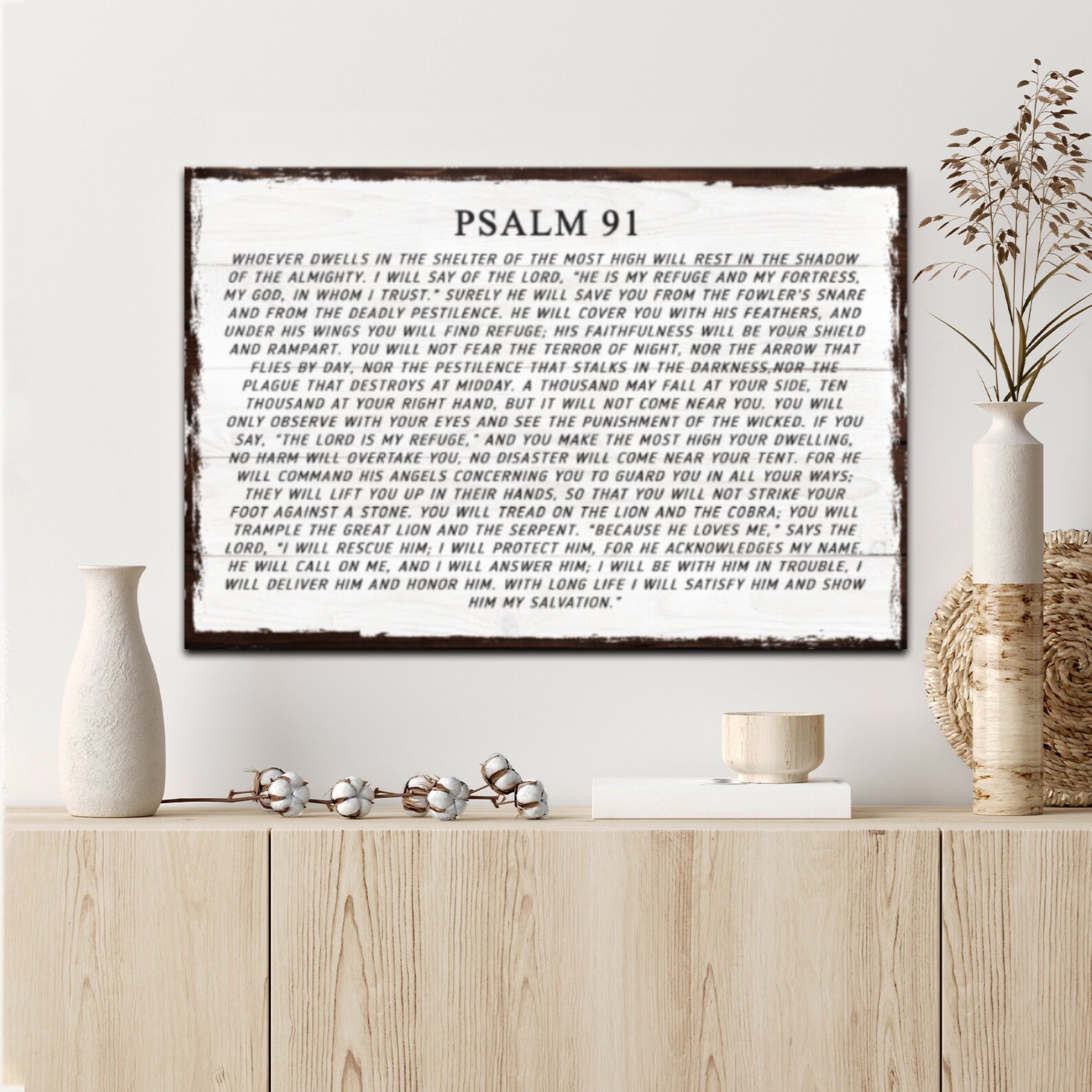 Scripture Wall Decor Psalm 91 Sign He Who Dwells In The Etsy