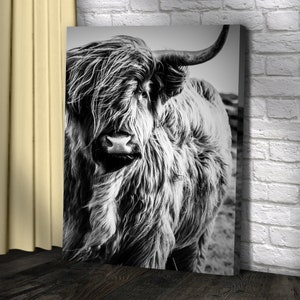 Highland Cow Cattle Ranch Sign | Farmhouse Gift Ranch Wall Decor | Rancher Gifts Portrait Art | Farm Sign Western | Decor Farm Wall Decor