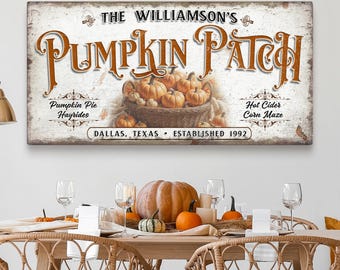 Custom Pumpkin Patch Sign | Pumpkin Farm Sign | Thanksgiving Sign Decor | Fall Sign Pumpkin Patch Wall Art | Farmhouse Kitchen Wall Sign