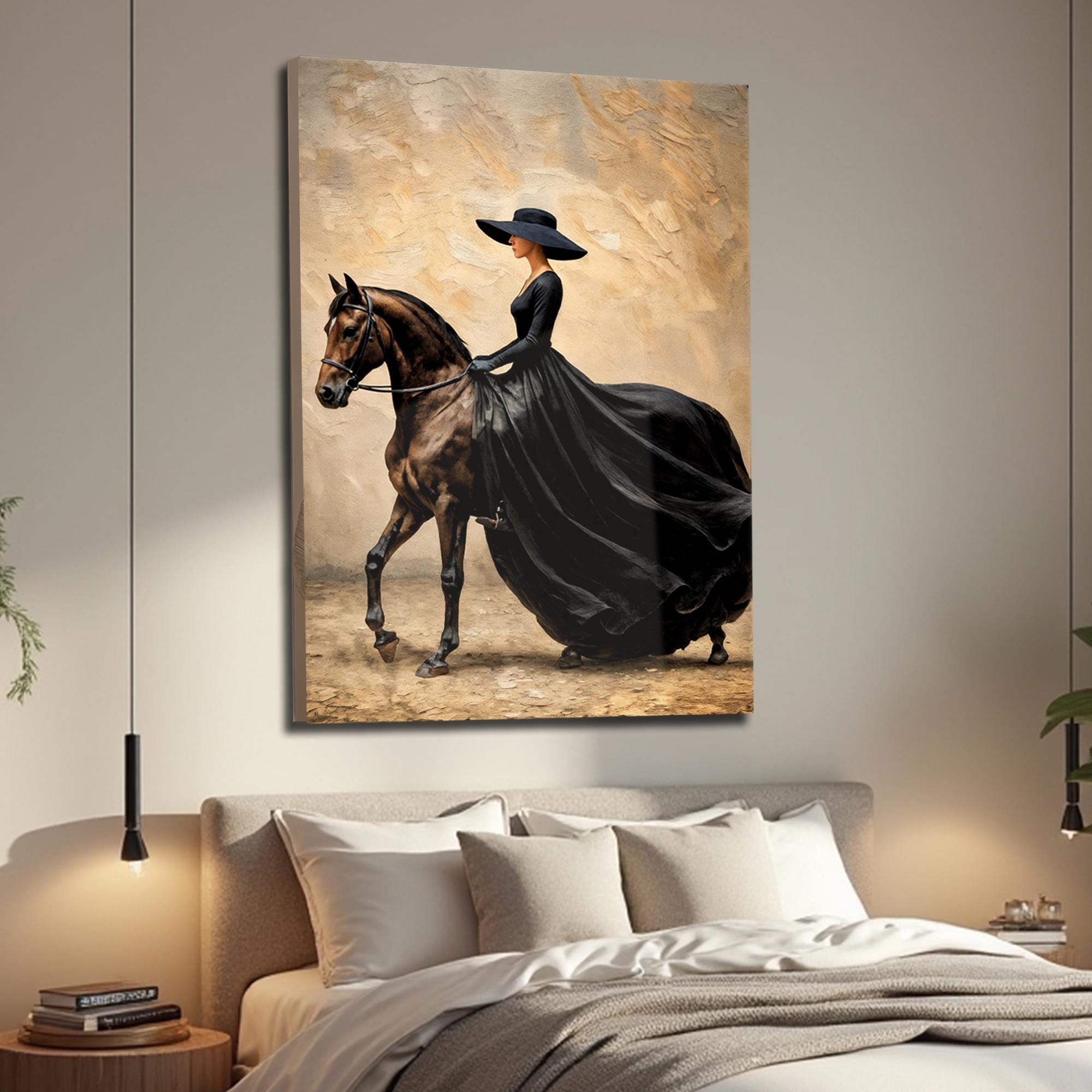 Elegant Equestrian Wall Art | Equestrian Canvas Print | Woman Riding ...