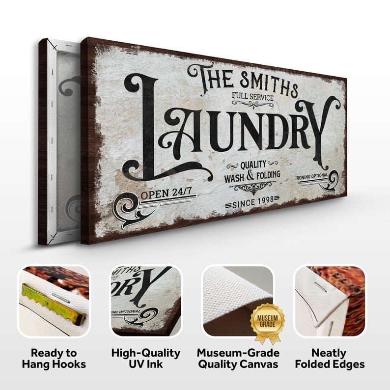 Vintage Laundry Room Sign | Laundry Room Decor | Personalized Laundry ...