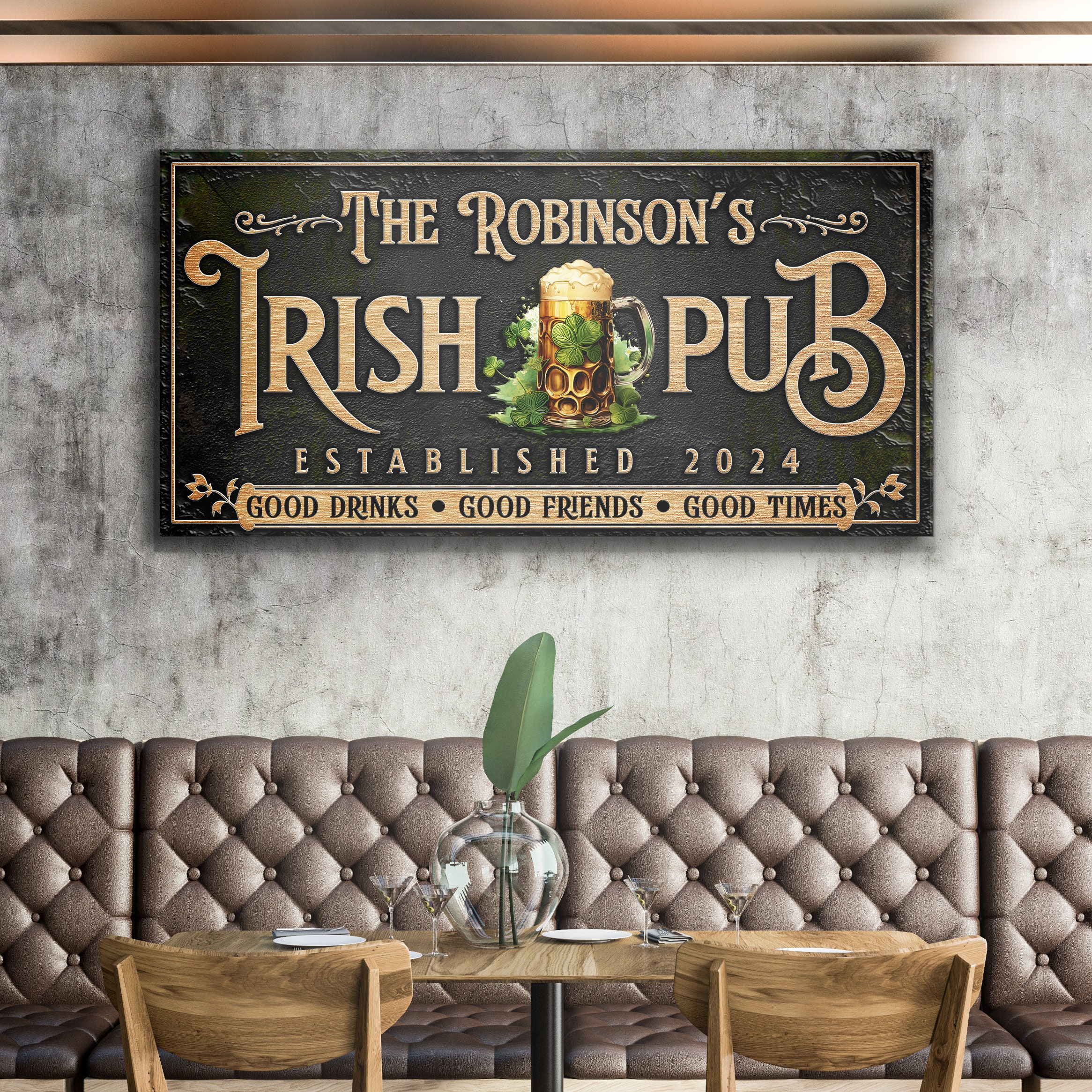 Irish Pub Sign | Man Cave Wall Art Gift | Personalized Irish Pub Sign ...