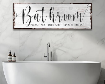 Bathroom Wall Decor | Vintage Bathroom Sign | Powder Room Decor | Powder Room Signs | Wash Your Worries Away | Personalized Bathroom Decor
