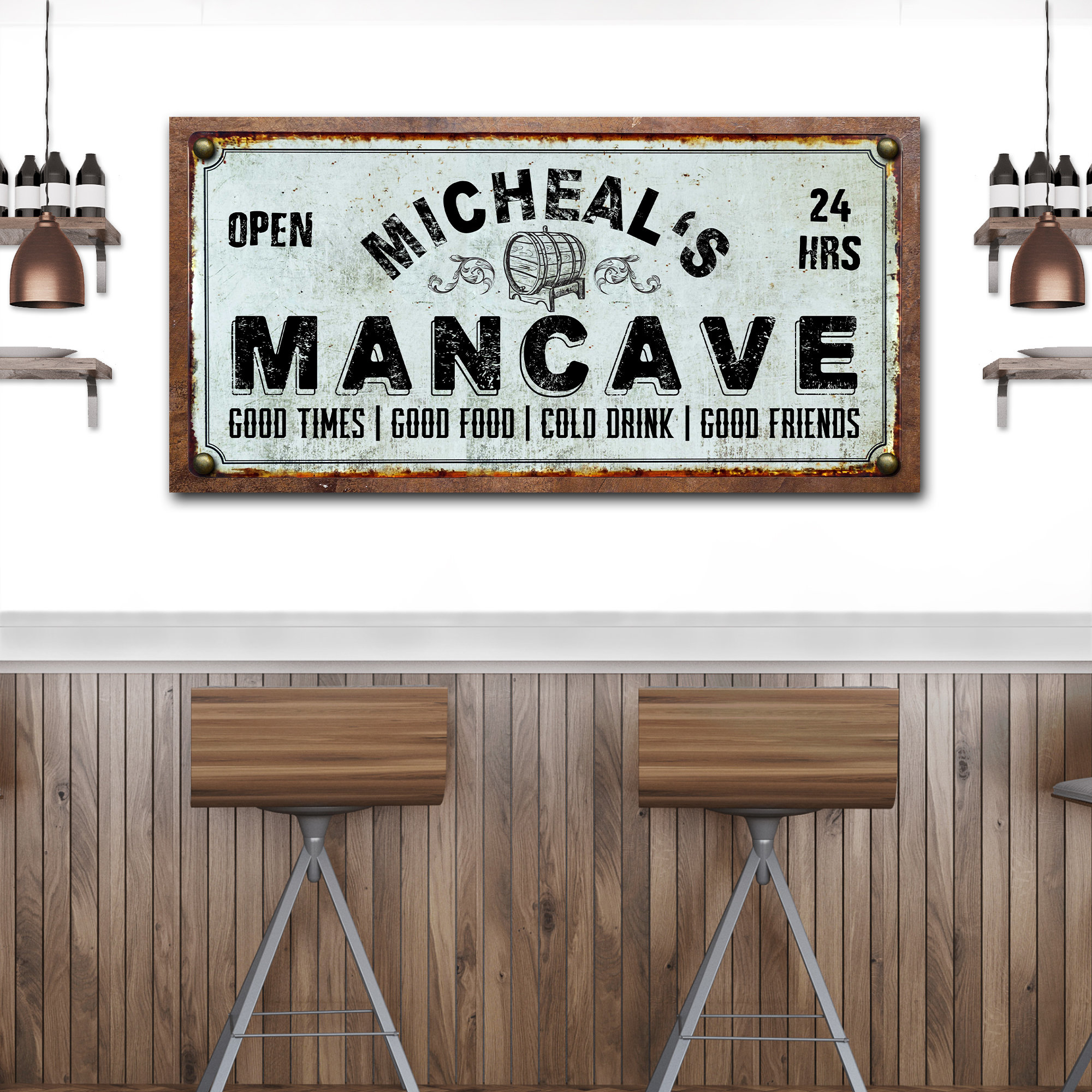 Man Cave Sign Personalized Gift Man Cave Sign Wall Deocr Custom Man Cave Home Bar Wall Décor Vintage Man Cave Wall Art Father Day Gift - Etsy