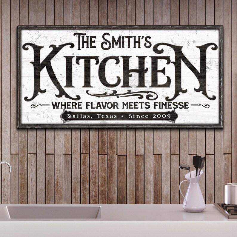 Personalized Farmhouse Kitchen Sign | Kitchen Sign Canvas Wall Decor ...