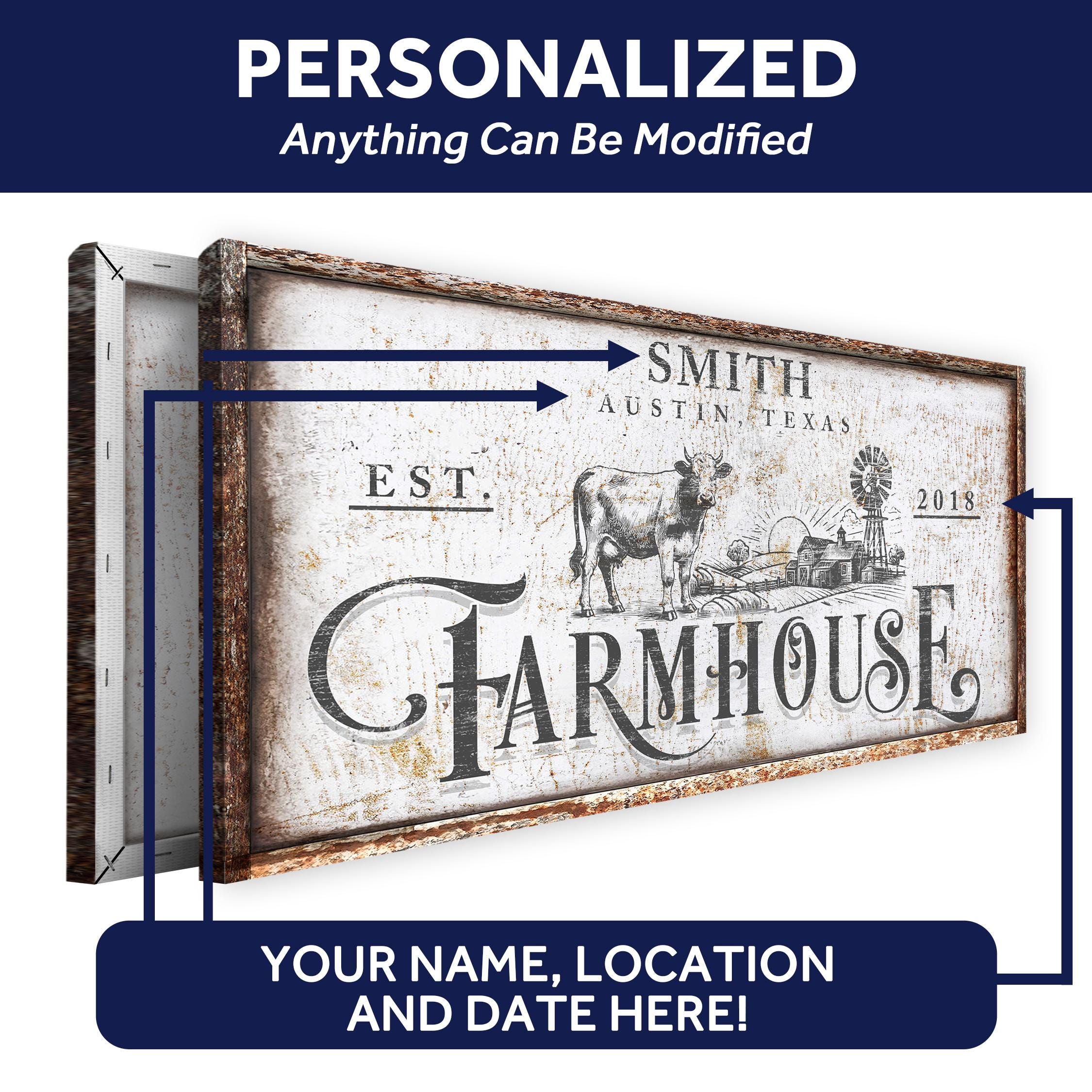 Rustic Farmhouse Wall Decor | Farmhouse Sign | Personalized Name Canvas ...