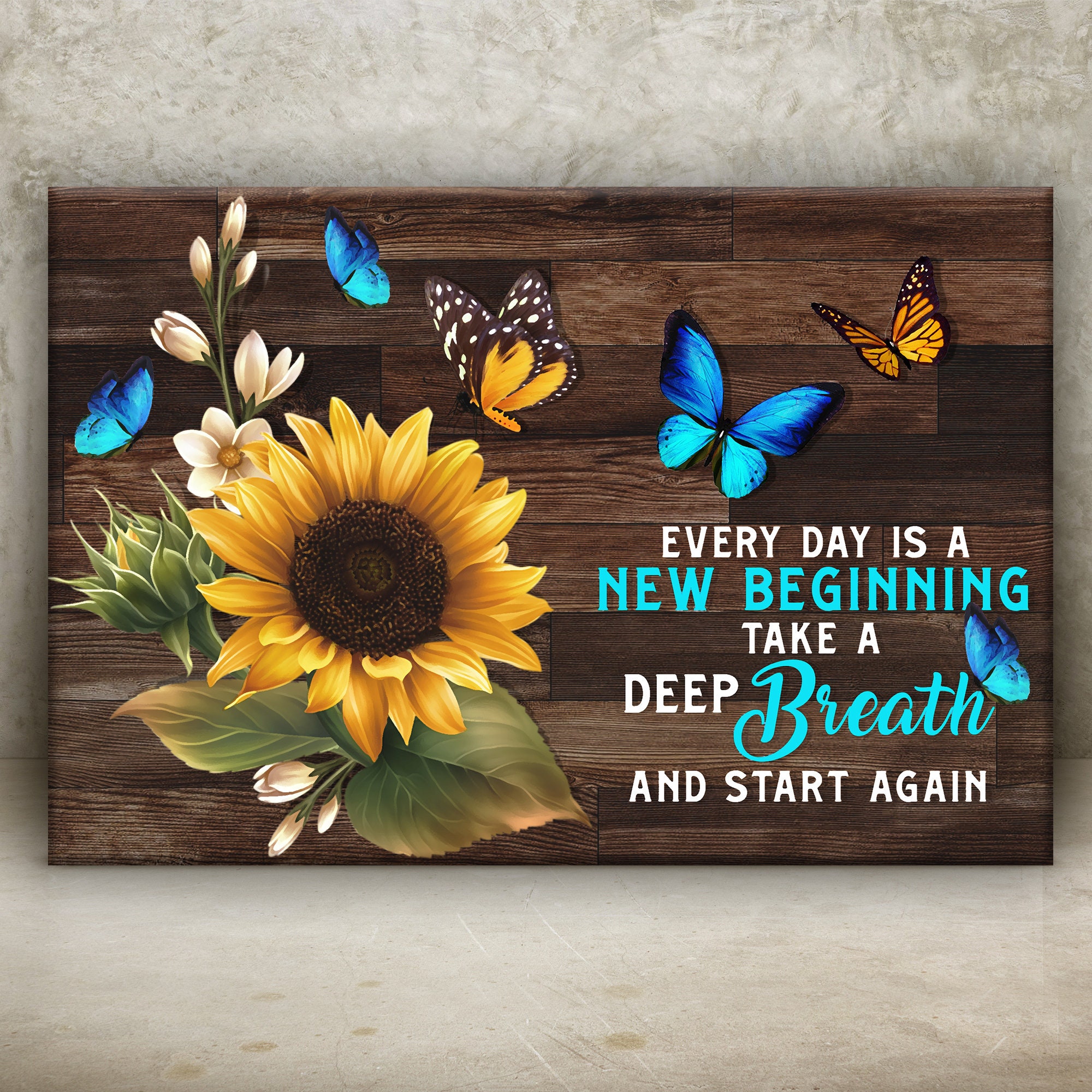 Sunflower Decor | Everyday is A New Beginning | New Beginnings Sign ...
