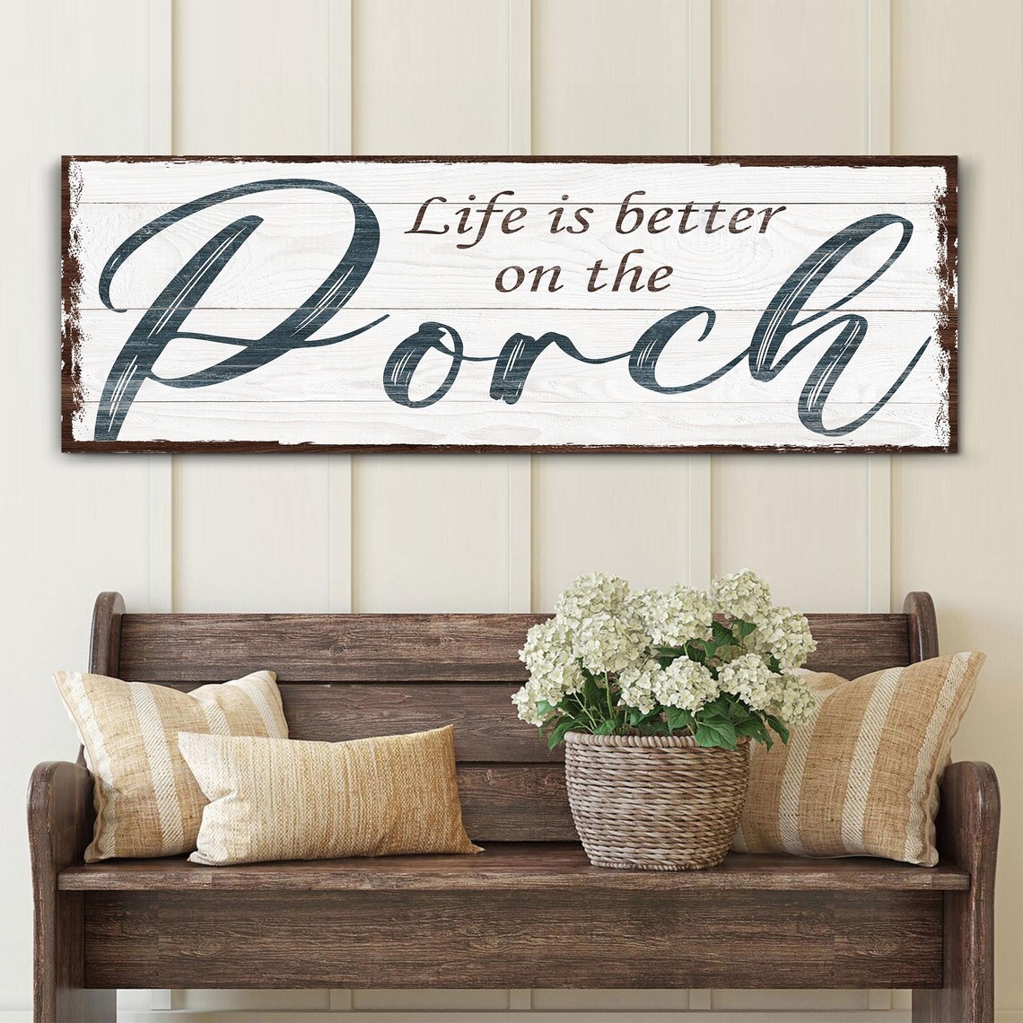 Life is Better on the Porch Sign | Rustic Farmhouse Porch Wall Art ...