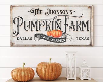Pumpkin Farm Sign Decor | Custom Pumpkin Patch Sign | Rustic Fall Decor | Fall Sign Pumpkin Patch Wall Art | Farmhouse Kitchen Wall Sign