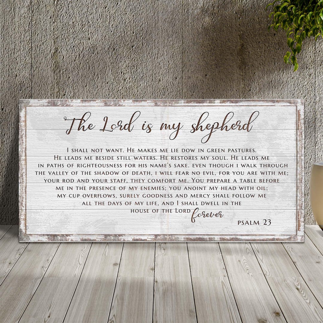 The Lord is My Shepherd Sign | Psalm 23 Bible Verse Wall Art | Rustic ...