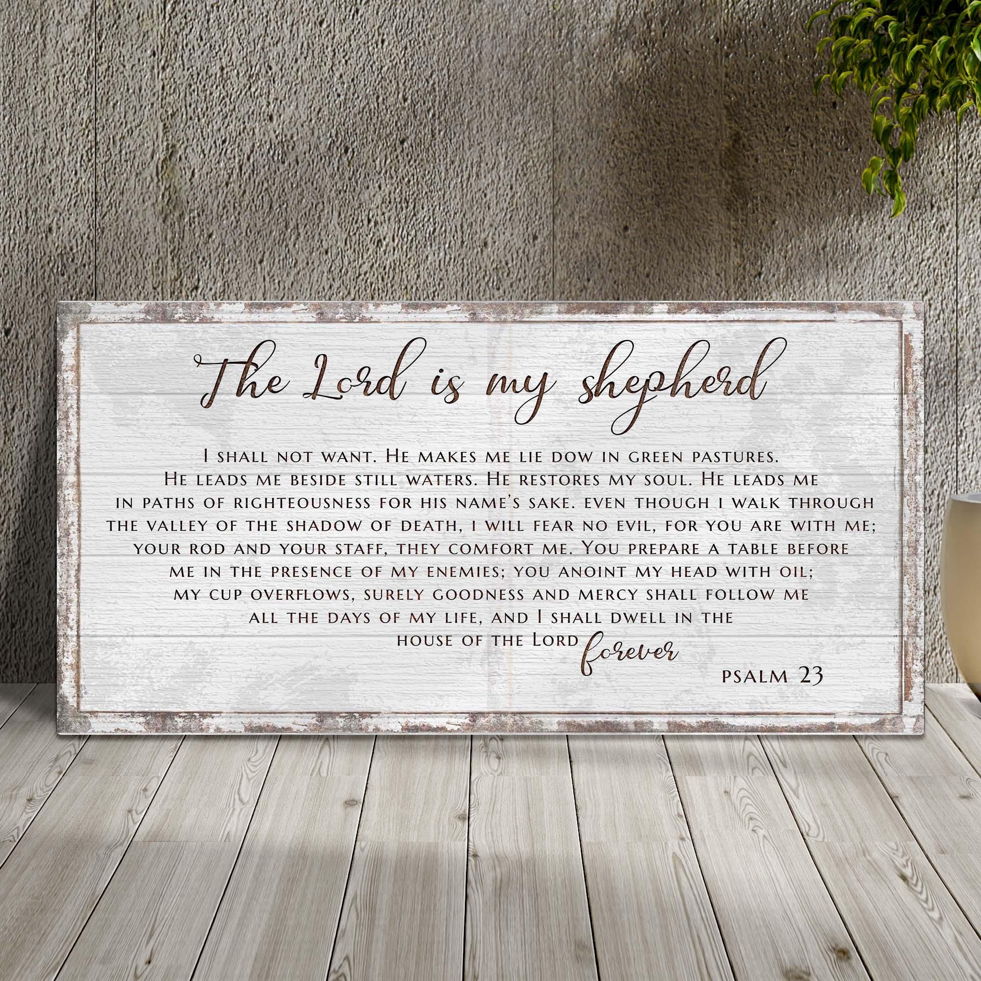 The Lord is My Shepherd Sign | Psalm 23 Bible Verse Wall Art | Rustic ...