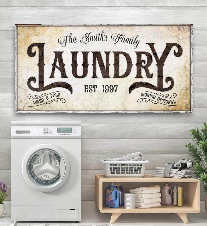 Custom Laundry Room Decor | Farmhouse Laundry Sign | Vintage Laundry ...