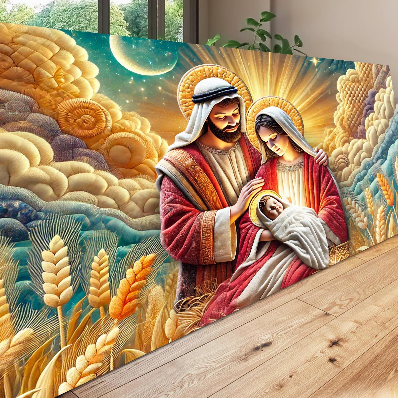 Faith Wall Art | Holy Family Wall Art | Nativity Scene Canvas ...
