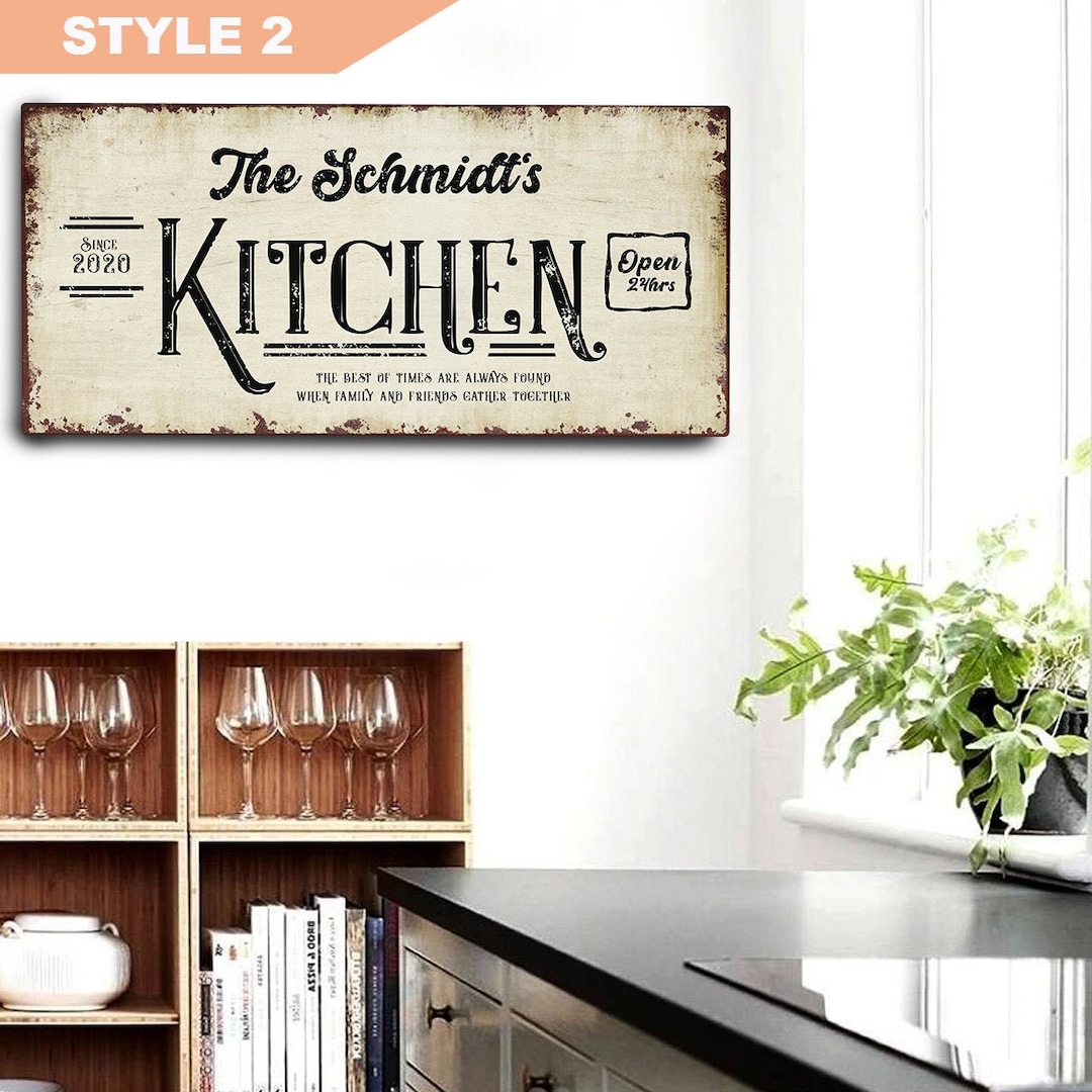 Personalized Kitchen Sign Family Kitchen Wall Decor Kitchen Family Wall