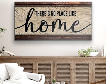 There's No Place Like Home Sign | Living Room Wall Decor | Housewarming Gift Wall Art | New Home Gift Sign | Entryway Canvas Decor