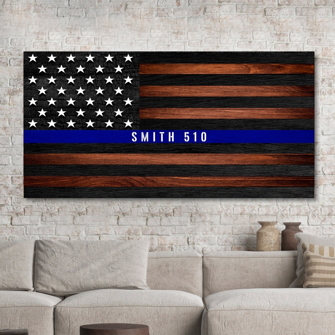 Police Retirement Gift | Police Decor Custom Last Name Sign | Rustic ...