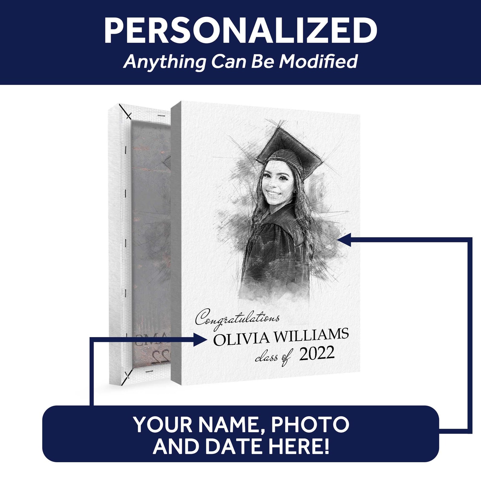 Graduation Gift for Her | Graduation Canvas Gift for Him Custom ...