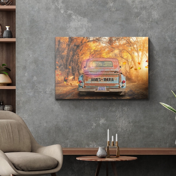 Couple Name Sign Wall Art | Vintage Truck Sign Family Wall Art