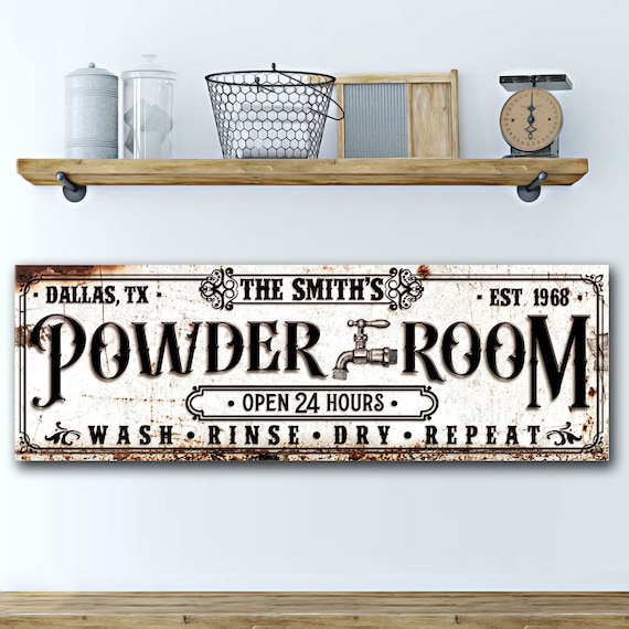 Powder Room Decor | Bathroom Wall Decor | Rustic Bathroom Sign |  Powder Room Signs | Bathroom Farmhouse Decor | Personalized Bathroom Decor