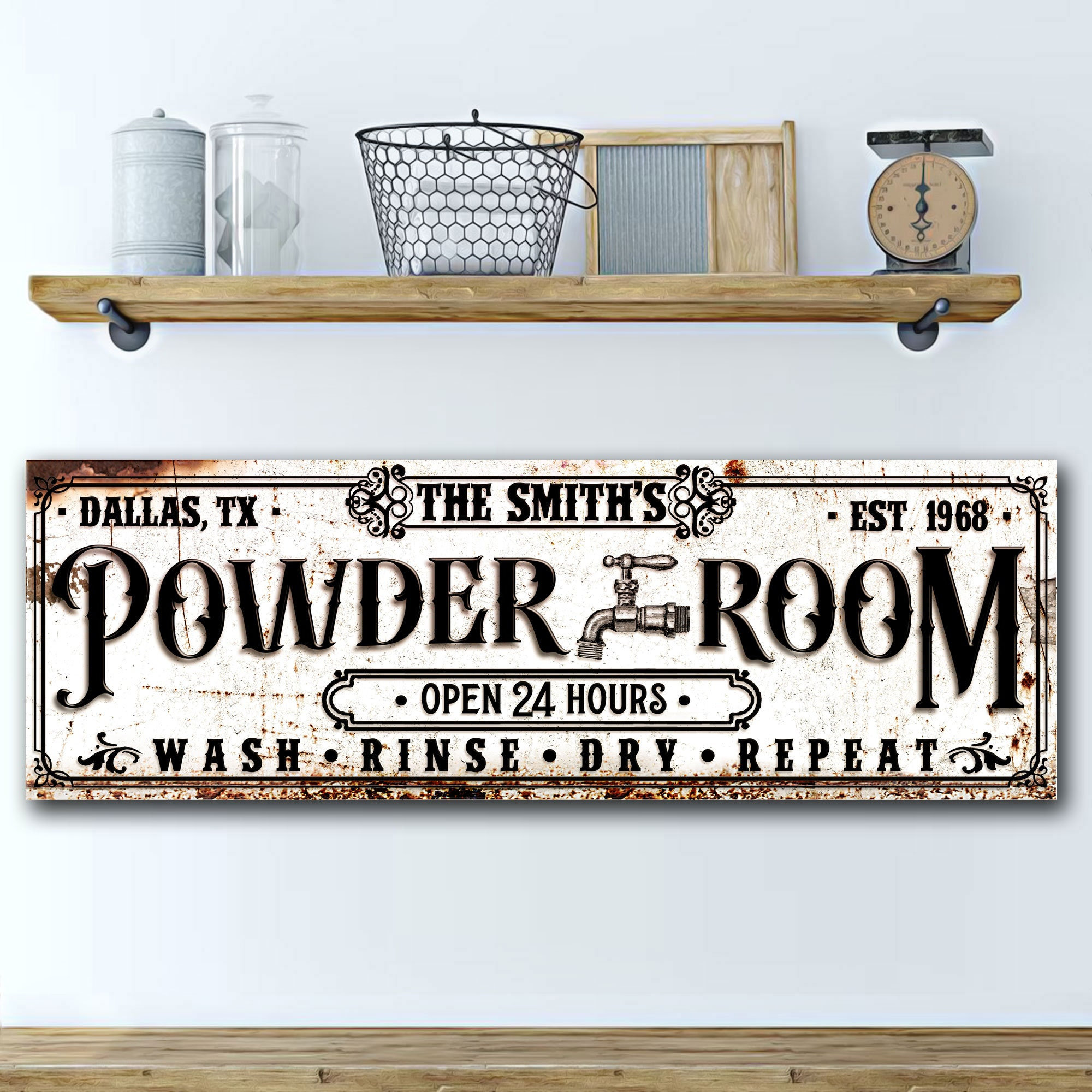 Powder Roon Signs Powder Room Decor | Bathroom Wall Decor | Rustic Bathroom Sign | Powder ...