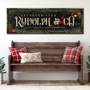 Reindeer Sign | Approved by Santa Christmas Reindeer Wall Decor | Santa Approved Christmas Canvas | Christmas Art Holiday Decor image 2