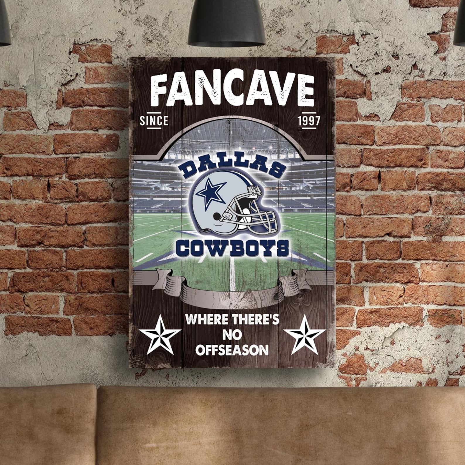 Dallas Cowboys Sign | Man Cave Wall Art | Fancave Custom Canvas | Man ...