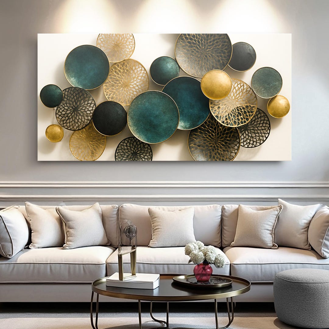 Lotus Leaf Abstract Wall Art | Modern Luxury Decor | Living Room Decor ...