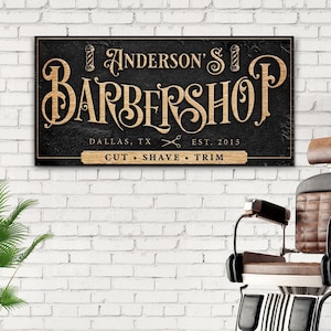 Personalized Barbershop Sign | Vintage Barber Wall Art | Custom Shop Decor | Barber Shop Wall Decor | Man Cave Gift | Barber Business Decor