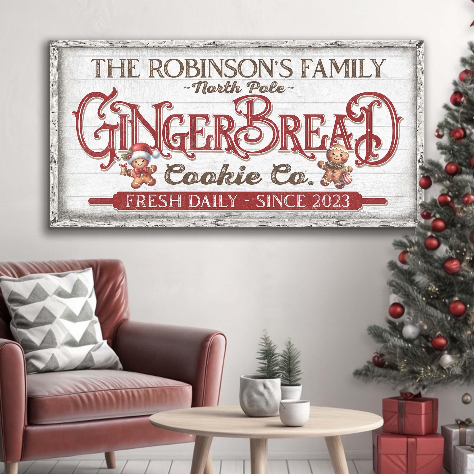 Custom Family Gingerbread Bakery Sign | Christmas Bakery Canvas Sign ...