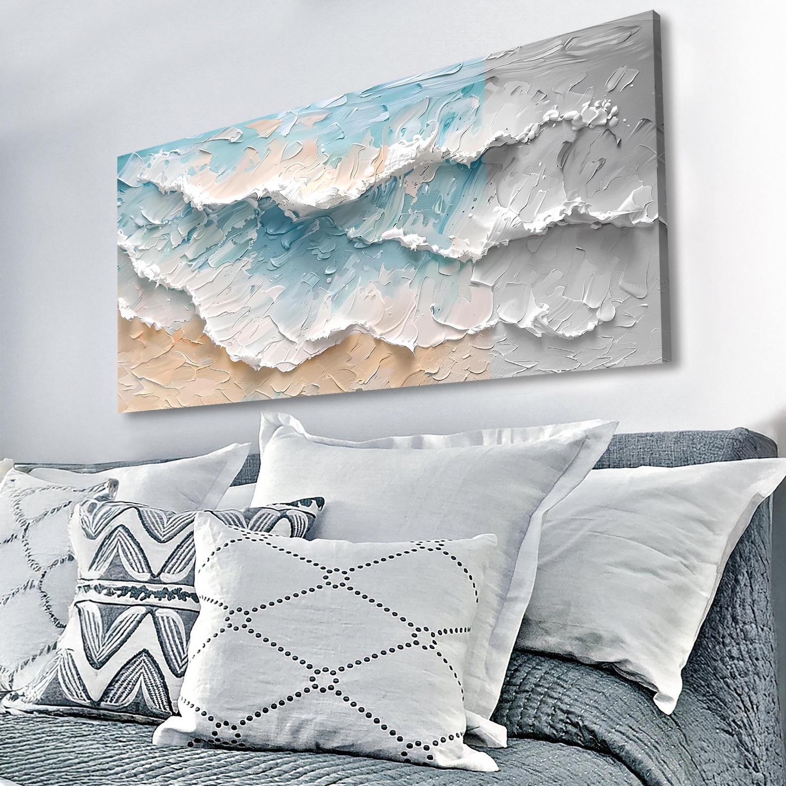 Blue Ocean Coastal Wall Art | Ocean Wave Wall Art | Coastal Beach ...