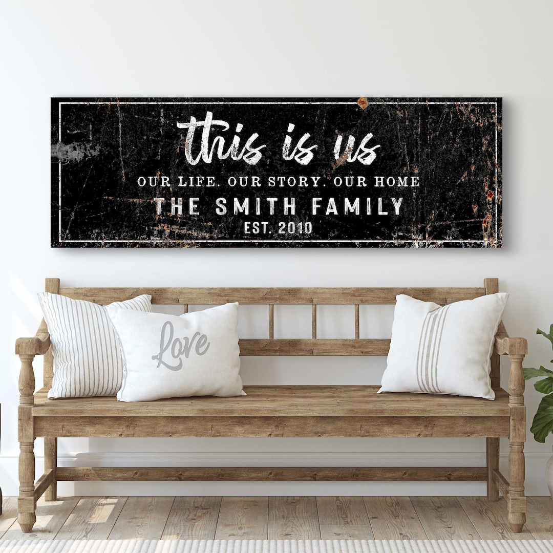 Family Canvas Wall Art | This is Us Custom Family Sign | Last Name ...
