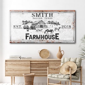 Farmhouse Sign Rustic Farmhouse Wall Decor Family Last Name Farm Sign ...