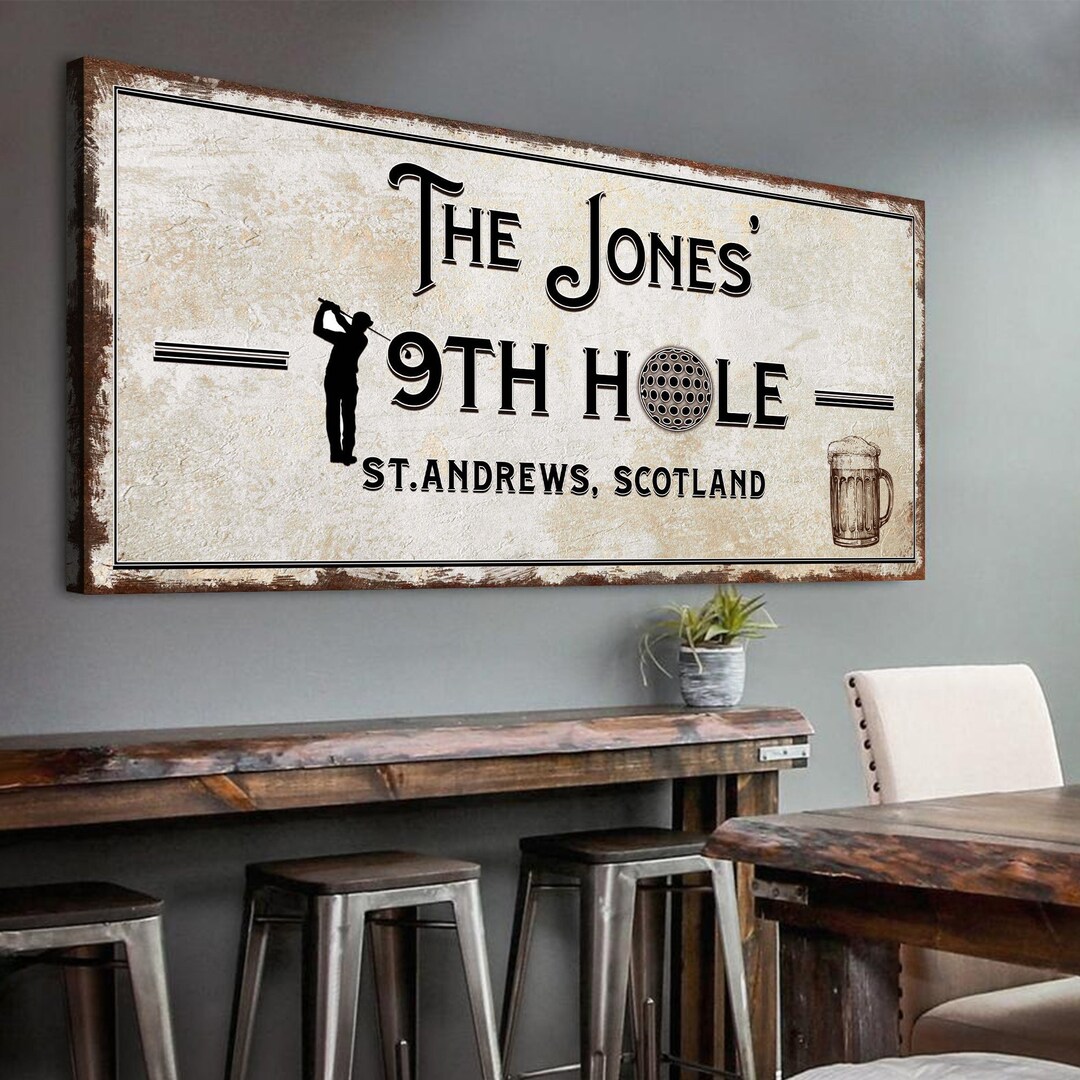 Rustic Golf Signs 19th Hole Golf Sign, Personalized Name Golf Sign,rustic Golf Wall Art ...