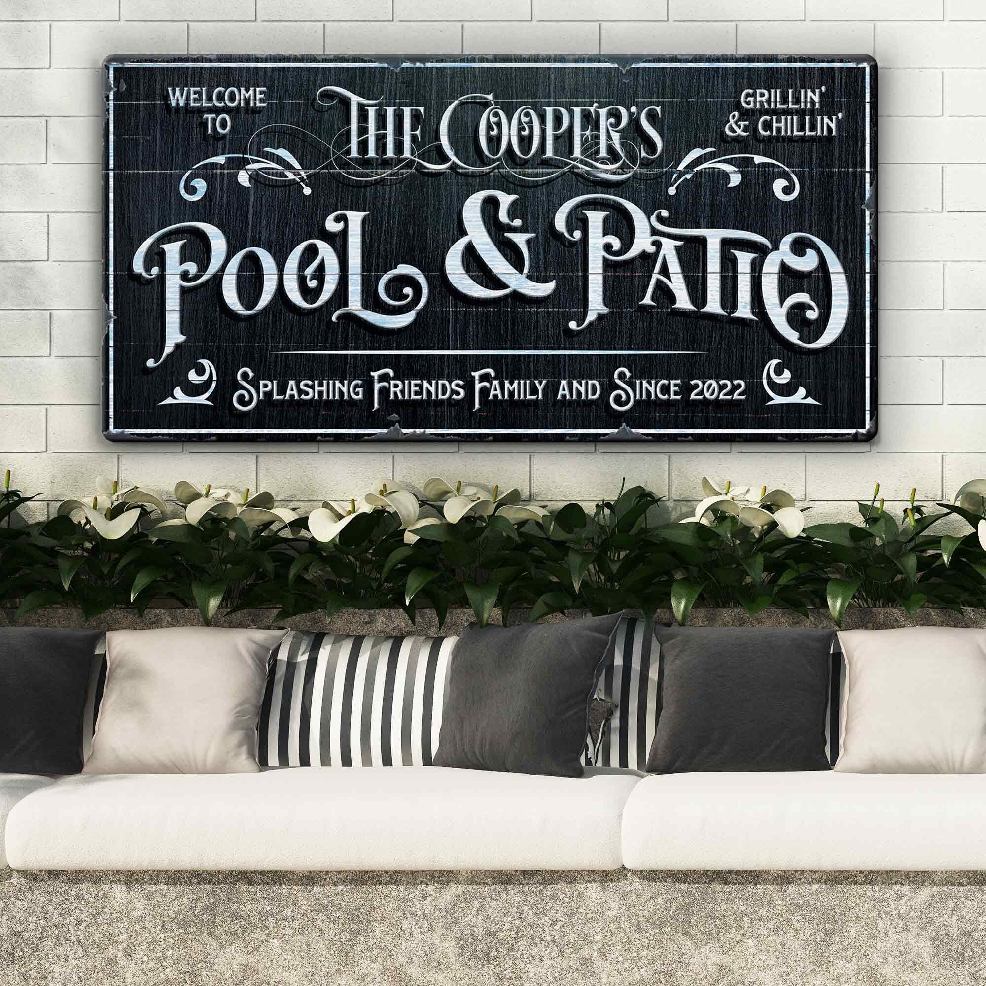 Pool and Patio Sign Wall Art | Welcome Patio Sign | Family Established ...