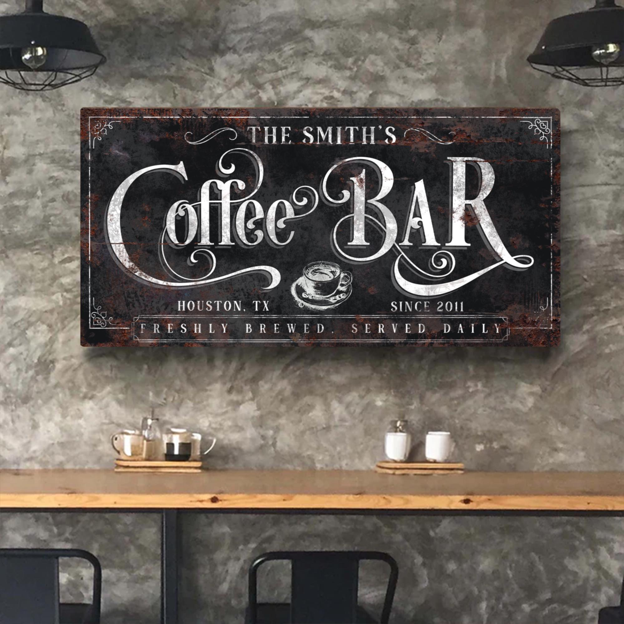 Swono - Targa in metallo con scritta Fresh Brewed Coffee Best in Town