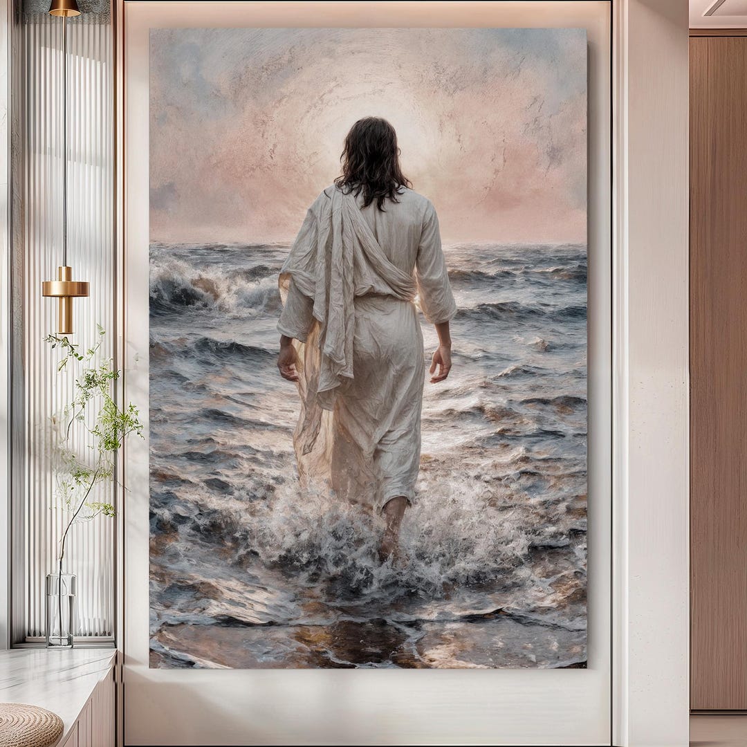 Jesus Christ Walking on Water Faith Wall Art | Christian Wall Art ...