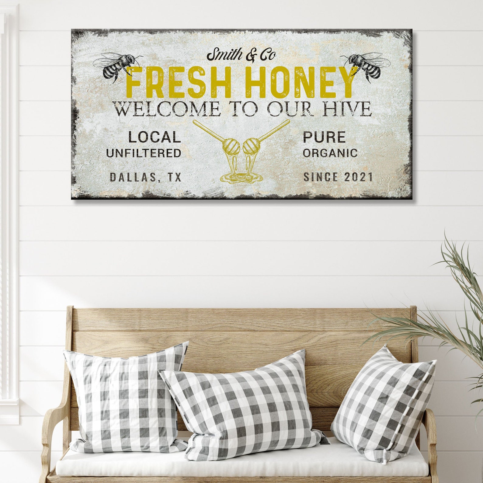 Fresh Honey Sign Personalized Honey Sign Custom Established Etsy