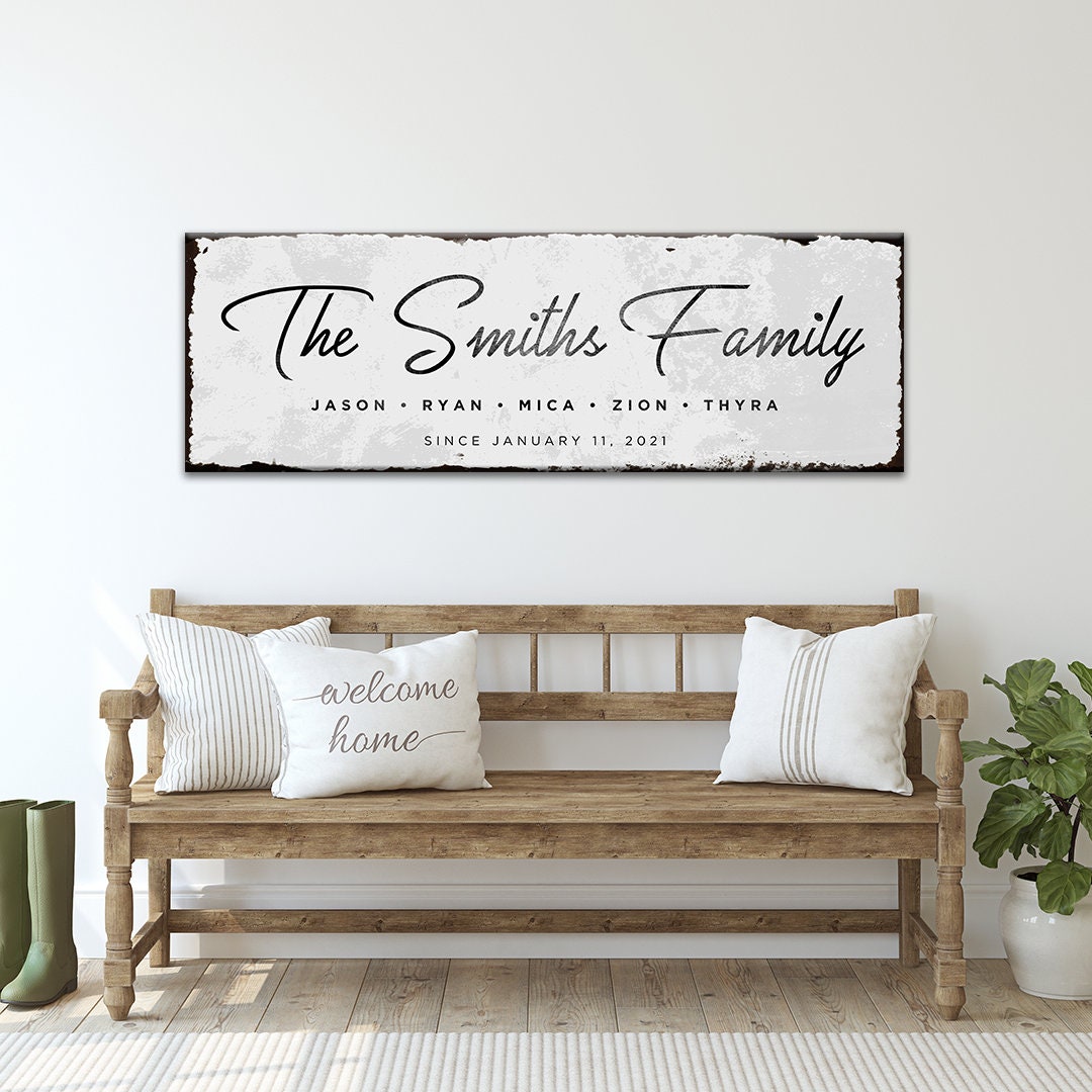 Family Established Sign | Custom Name Sign Home Decor Wall Art | Last ...