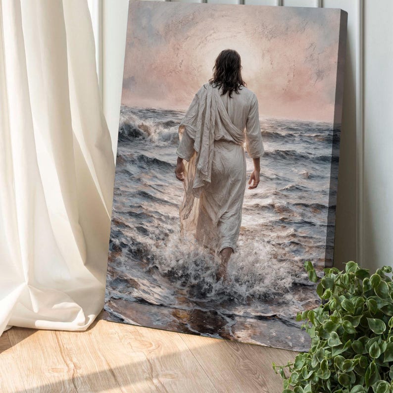 Jesus Christ Walking on Water Faith Wall Art | Christian Wall Art ...
