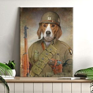 Pet Military Portrait Dog Portrait Military Dog Portrait - Etsy