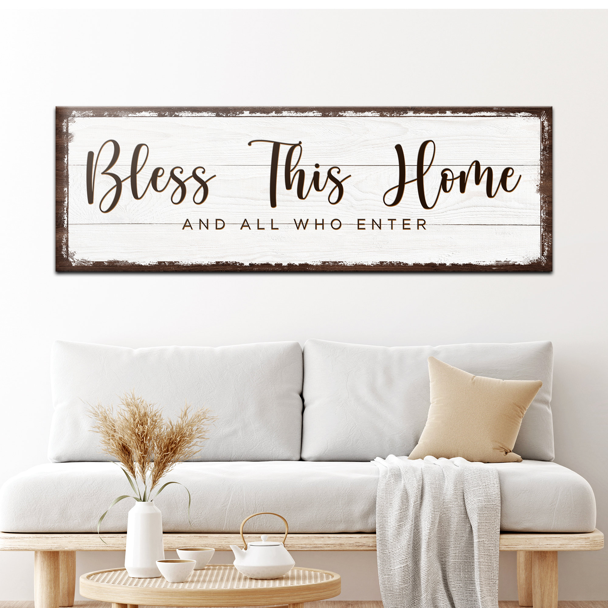 Bless This Home Sign | Living Room Wall Décor | Housewarming Gift