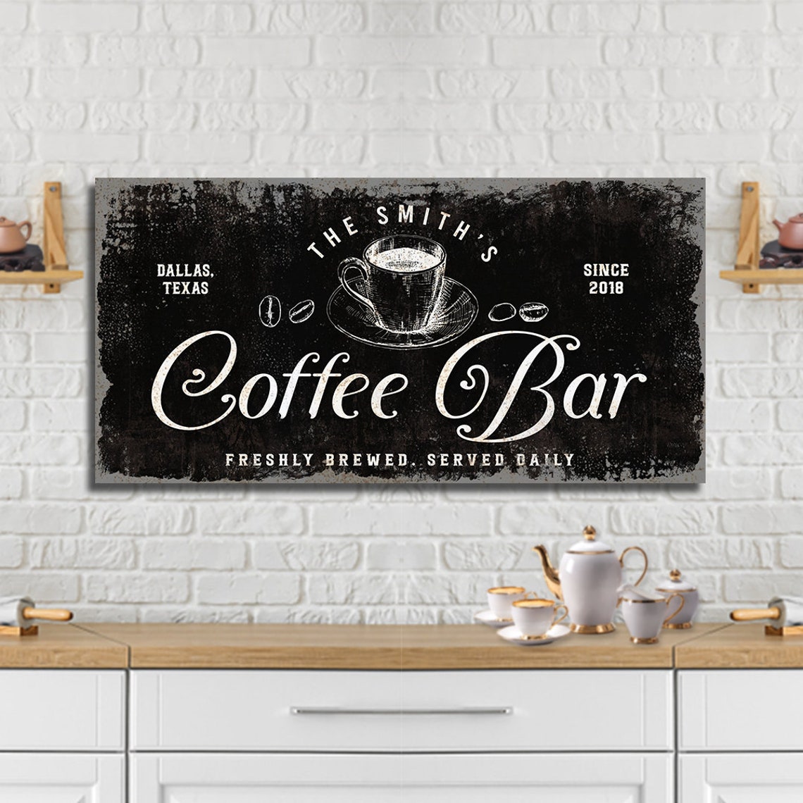 Personalized Sign Coffee Station Sign Custom Barista Sign Etsy