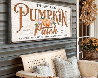 Custom Pumpkin Patch Sign |  Farmhouse Fall Kitchen Sign | Pumpkin Farm Sign | Thanksgiving Sign Decor | Fall Sign Pumpkin Patch Wall Art