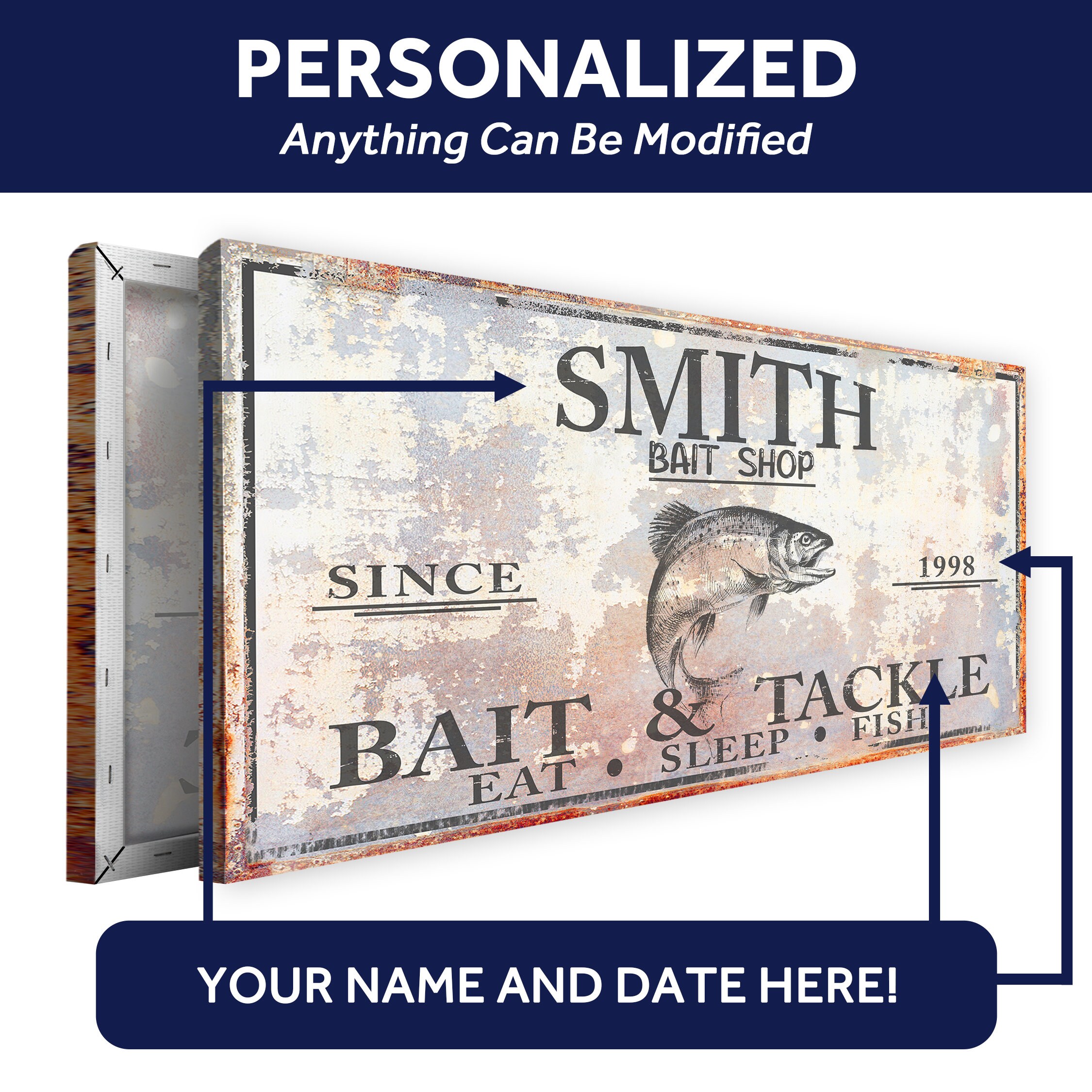 Bait and Tackle Sign | Personalized Bait Shop Sign Wall Decor | Custom ...