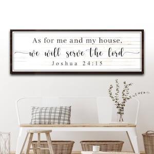 Bible Verse Sign | As for Me and My House We Will Serve the Lord Wall Decor | Joshua 24 15 Scripture Wall Art | Rustic Wood Christian Gifts