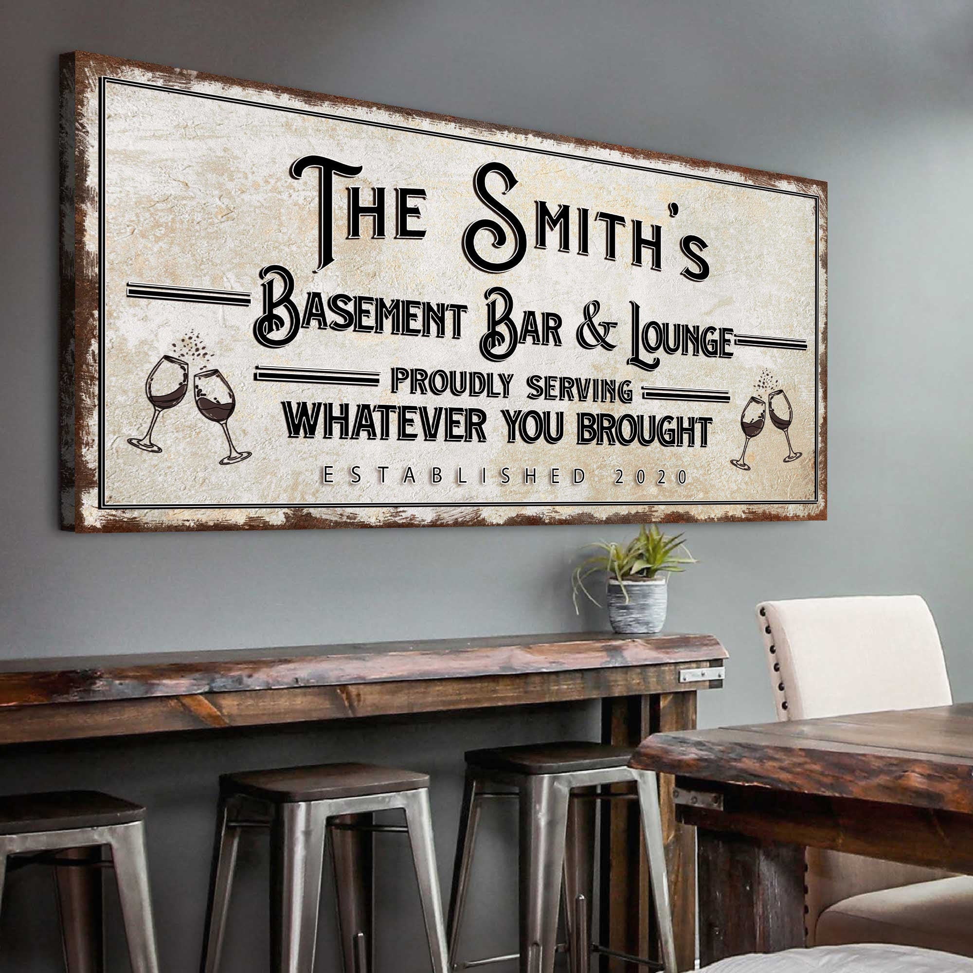 Basement Bar And Lounge Sign Rustic Basement Bar Wall Décor   Etsy.de