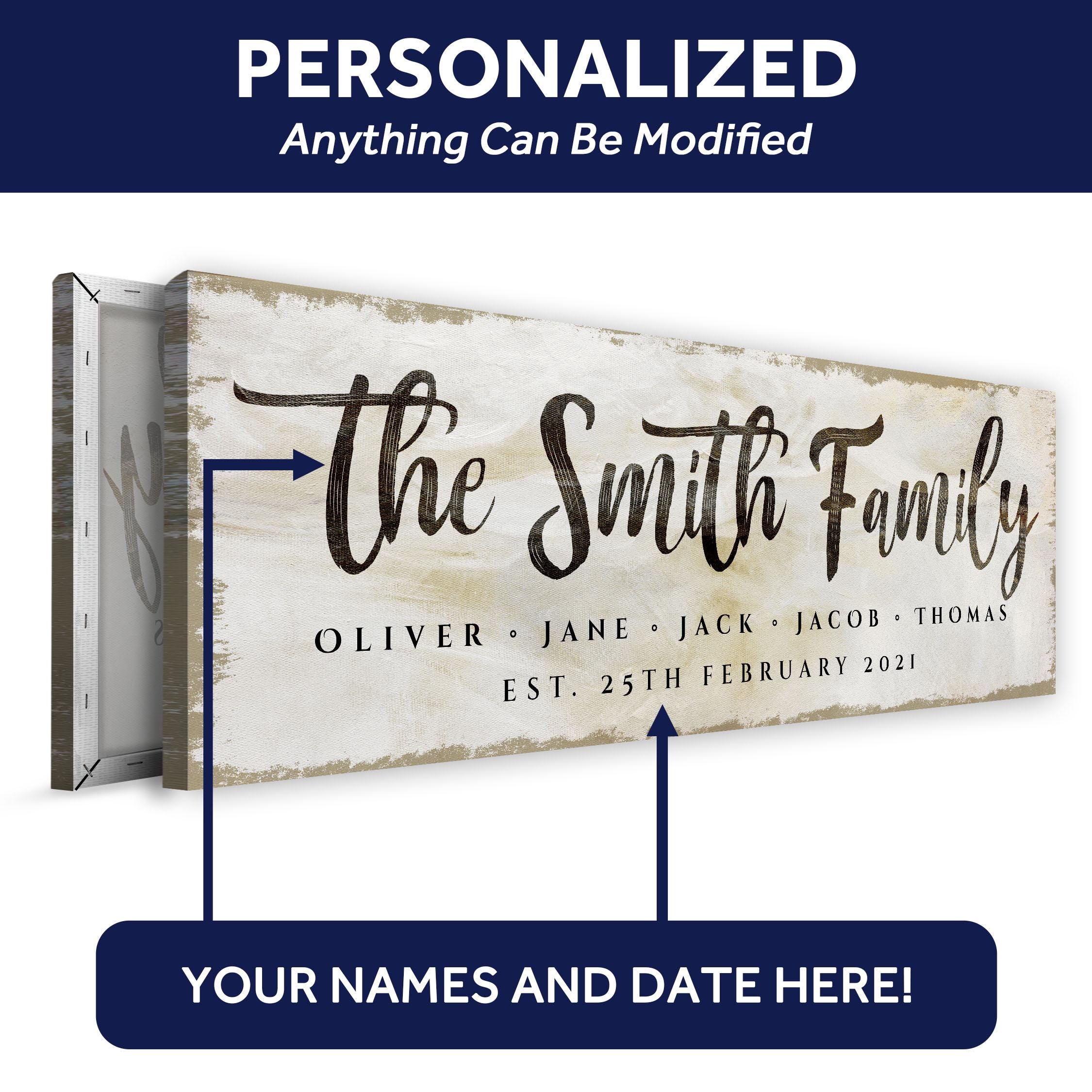 Custom Family Sign | Personalized Name Sign Home Wall Art | Farmhouse ...