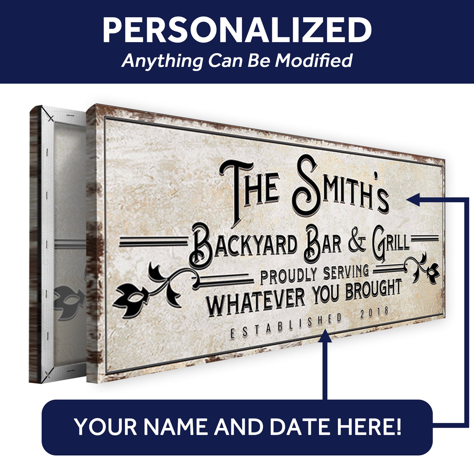 Bar Sign | Personalized Bar Sign for Home Bar Wall Art | Custom ...