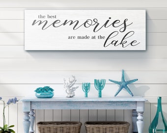 Lake House Decor | The Best Memories Are Made At The Lake Sign | Cabin Wall Decor | Lake House Gift | Lake House Wall Art | Lake Canvas