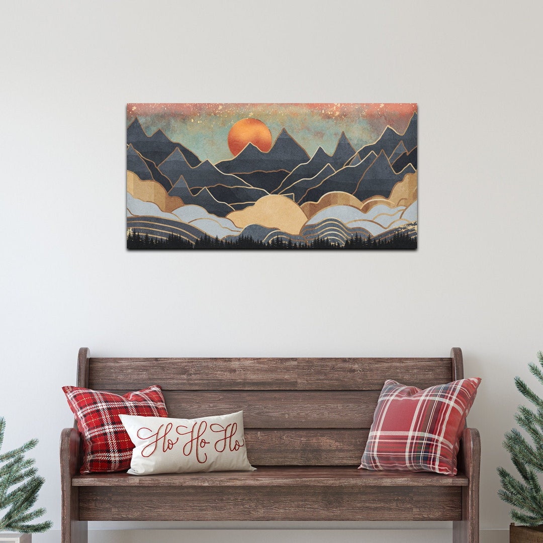 Housewarming Gift Mountain Wall Art Mountain Canvas Print Etsy